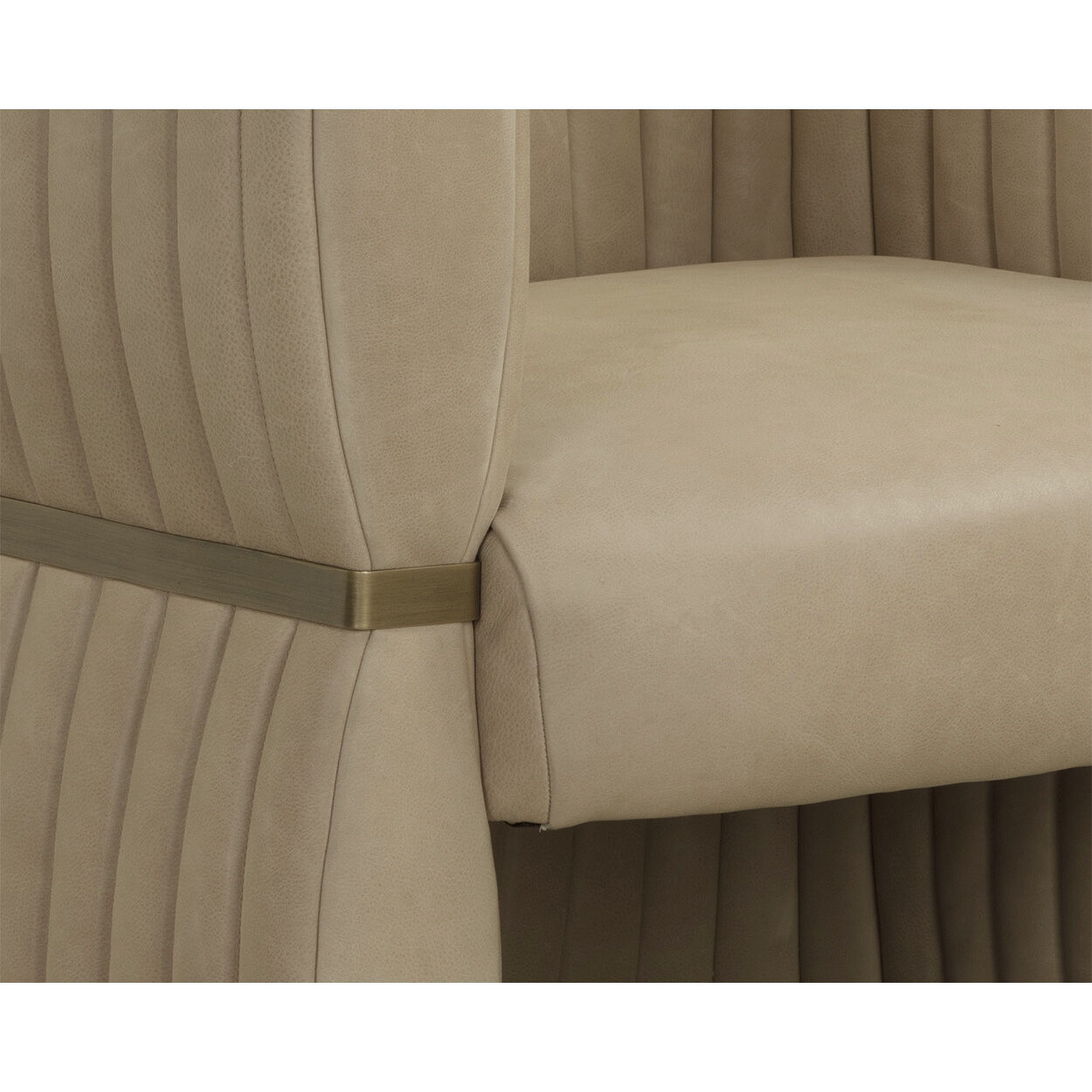 Tryor Sahara Sand Leather Lounge Chair
